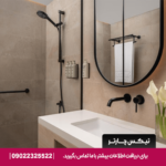حمام اتاق Newly Designed Guest Room با طراحی شیک، دوش بارانی و امکانات کامل، تجربه‌ای آرامش‌بخش در هتل Tower Rotana دبی فراهم می‌کند.